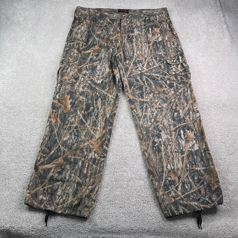 True‎ Timber Pants Mens Large 40x31 Brown Camo Cargo Hunting Hunter Outdoors